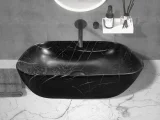 Раковина накладная Ceruttispa CR8217MMB матовый черный мрамор, 45,5х32х13,5 см