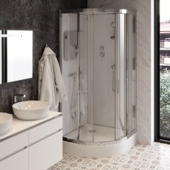 Душевая кабина Ceruttispa Vima101, тропический душ, закрытая, 100х100х215