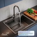 Мойка кухонная Ceruttispa ГЛОРИЯ (GLORIA) 5045B nano black (графит) из нержавеющей стали (500х450х220)