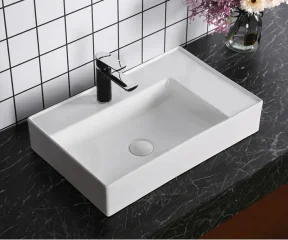 Раковина накладная Ceruttispa CR0017 прямоугольная, белая, 60,5х38х15 см