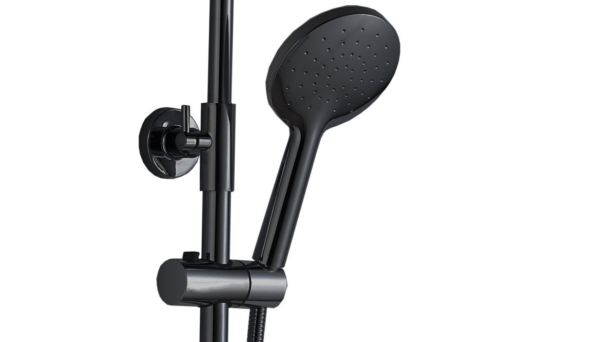 Душевая стойка Cerutti SPA OGLIO B TS черная с термостатом BM9649, цвет черный