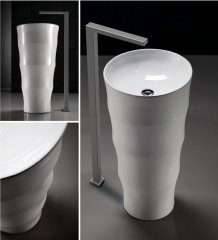 Раковина напольная Ceruttispa Alessia белая, литая с пьедесталом 42х42х83 см