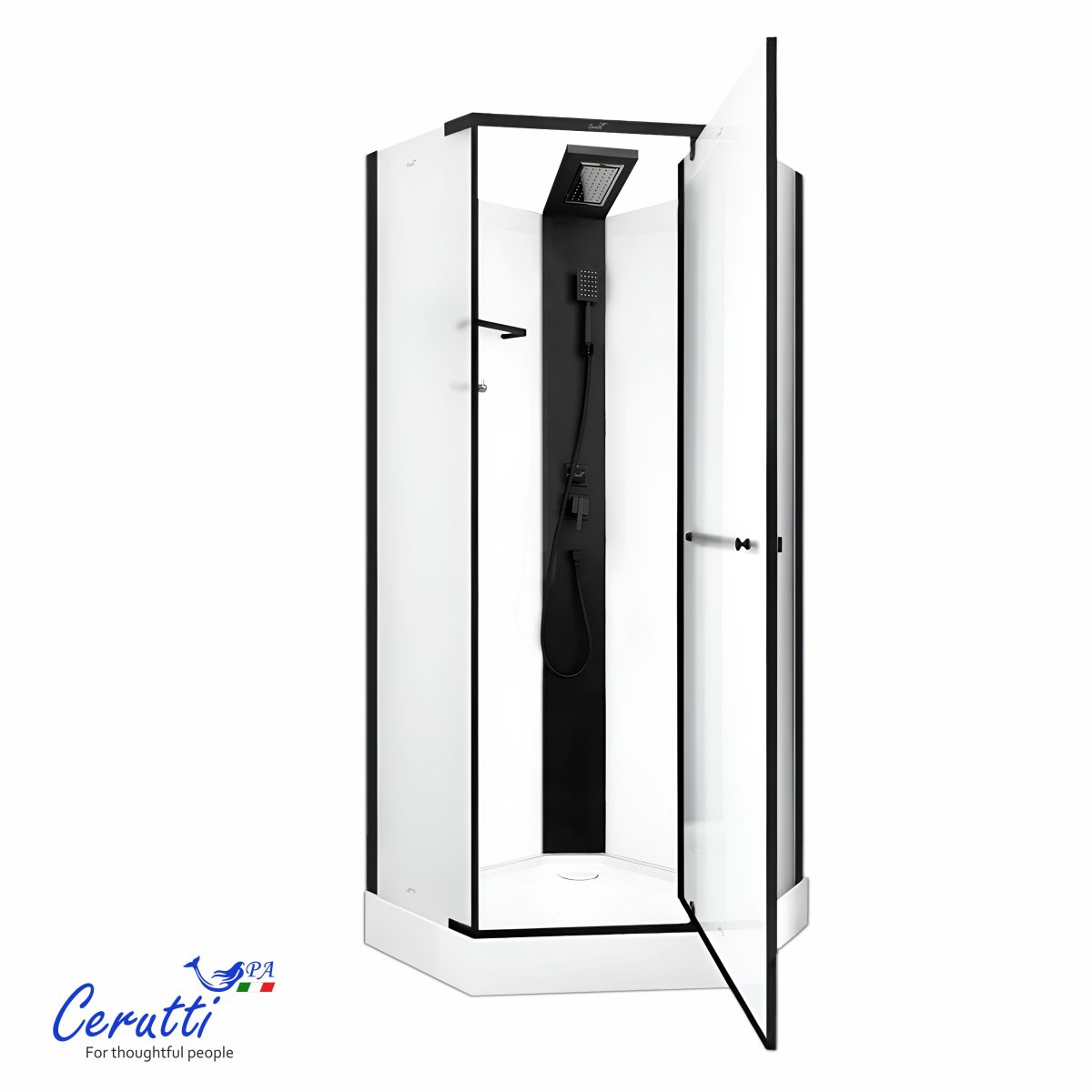Душевая кабина Ceruttispa ЧИКА (Chika) 901BF тропический душ, угловая, без крыши