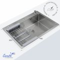 Мойка кухонная Ceruttispa ГЛОРИЯ (GLORIA) 7050 nano embos (матовый хром) из нержавеющей стали (700х500х220)