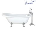 Отдельностоящая акриловая ванна Cerutti Spa CLASSIC 150 на львиных лапах (хром)  без гидромассажа