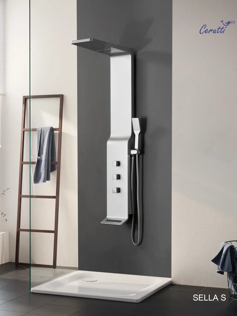 Душевая панель Cerutti SPA SELLA S CT8990, без гидромассажа, цвет серебро, 135х35 см