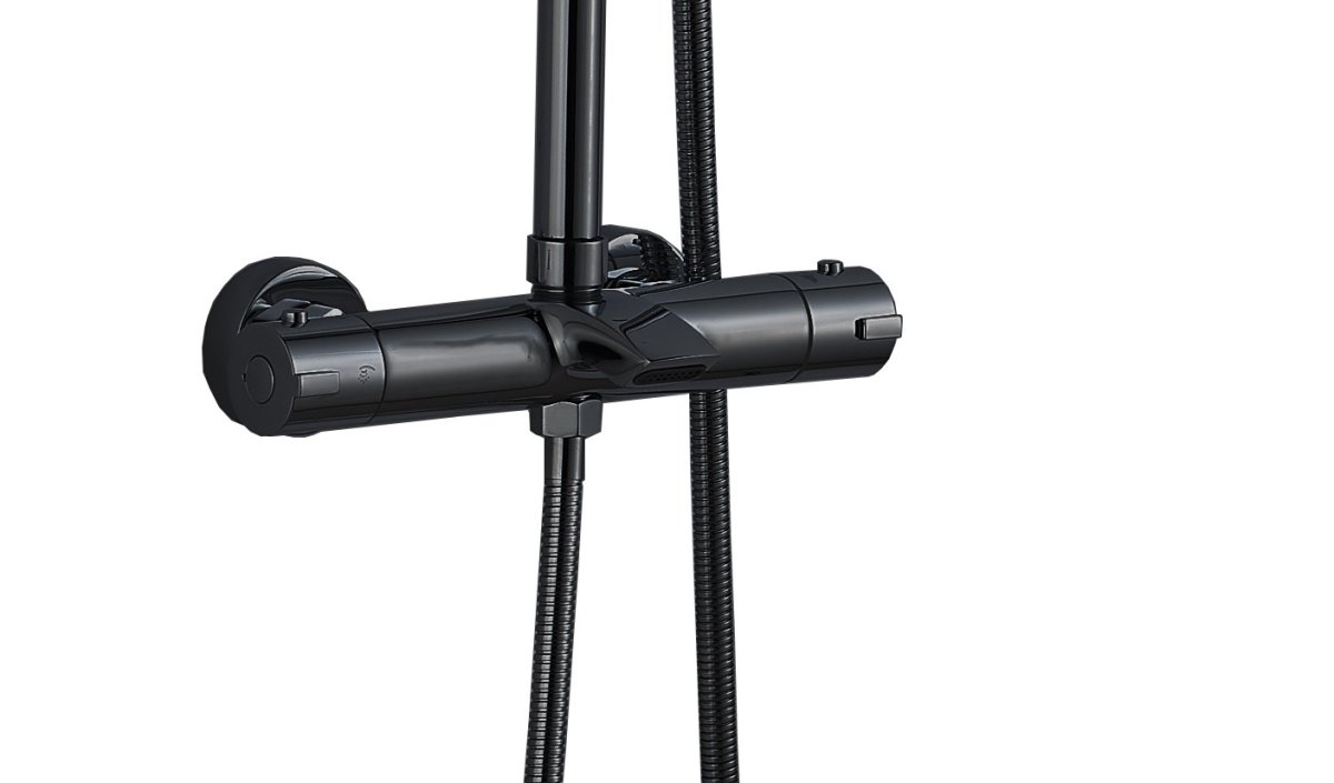 Душевая стойка Cerutti SPA OGLIO B TS черная с термостатом BM9649, цвет черный