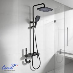 Душевая стойка Ceruttispa ALFIO цвет графит, 11414