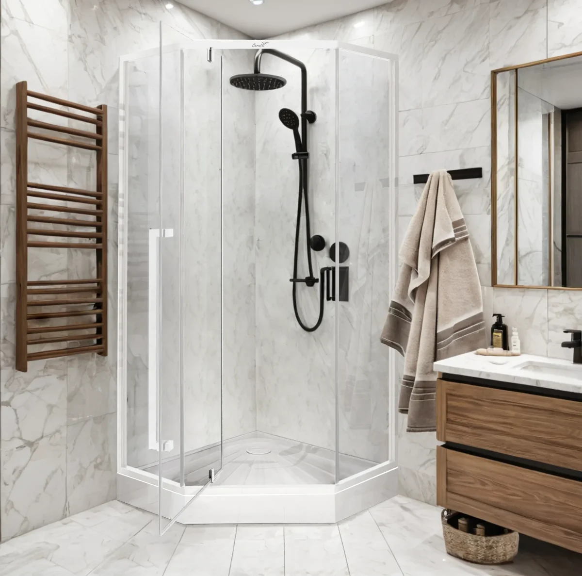 Душевое ограждение Cerutti SPA C3AW, 90x90 см, без поддона, стекло 5 мм