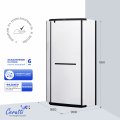 Душевое ограждение Ceruttispa ЧИКА (CHIKA) ZP91BF, 90x90 см, черный профиль, матовое стекло, без поддона, 12041