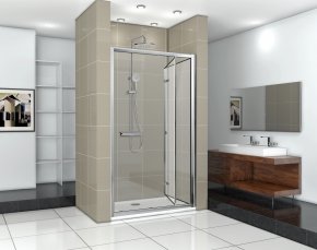 Дверь в нишу CeruttiSPA BELLA D91T, складная, 90х195 см, прозрачное стекло