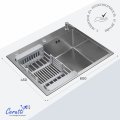 Мойка кухонная Ceruttispa ГЛОРИЯ (GLORIA) 6045 nano embos (матовый хром) из нержавеющей стали (600х450х220)