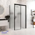 Душевое ограждение Cerutti SPA МАРБЕЛЛА (MARBELLA) 120BF R, 80х120 см, в правый угол, матовое стекло, черный профиль, без поддона