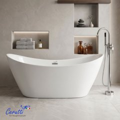 Отдельностоящая акриловая ванна Cerutti Spa НЕМИ (NEMI) PRO170II со сливом-переливом