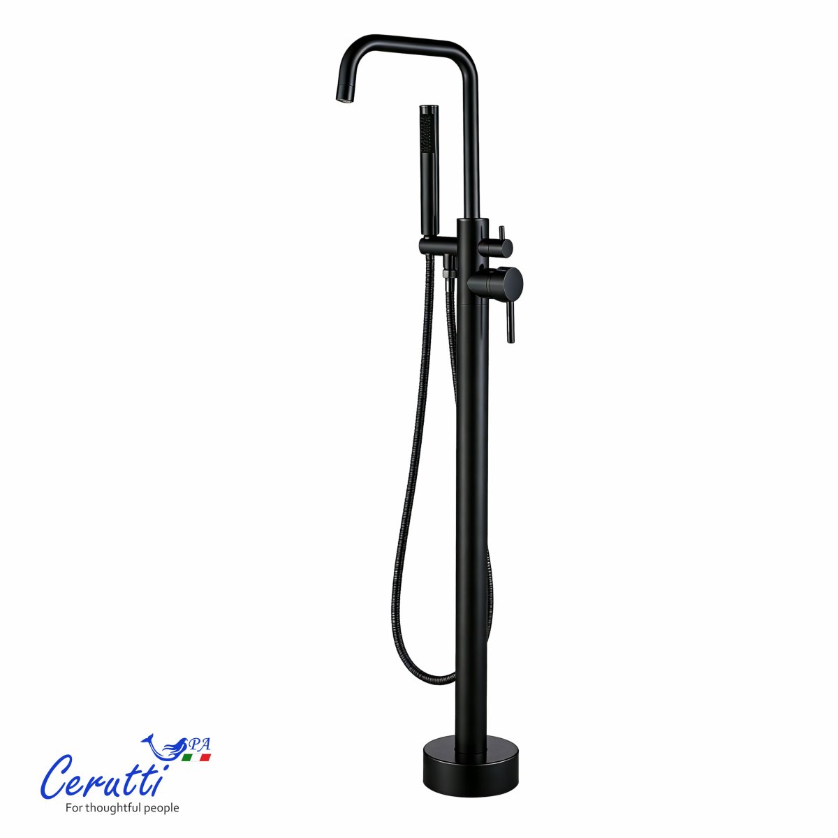 Ceruttispa АФРА (AFRA) B Напольный смеситель для отдельностоящей ванны, цвет черный матовый