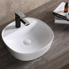 Раковина накладная Ceruttispa CR0075 квадратная, белая, с отверстием под смеситель, 40х40х12 см