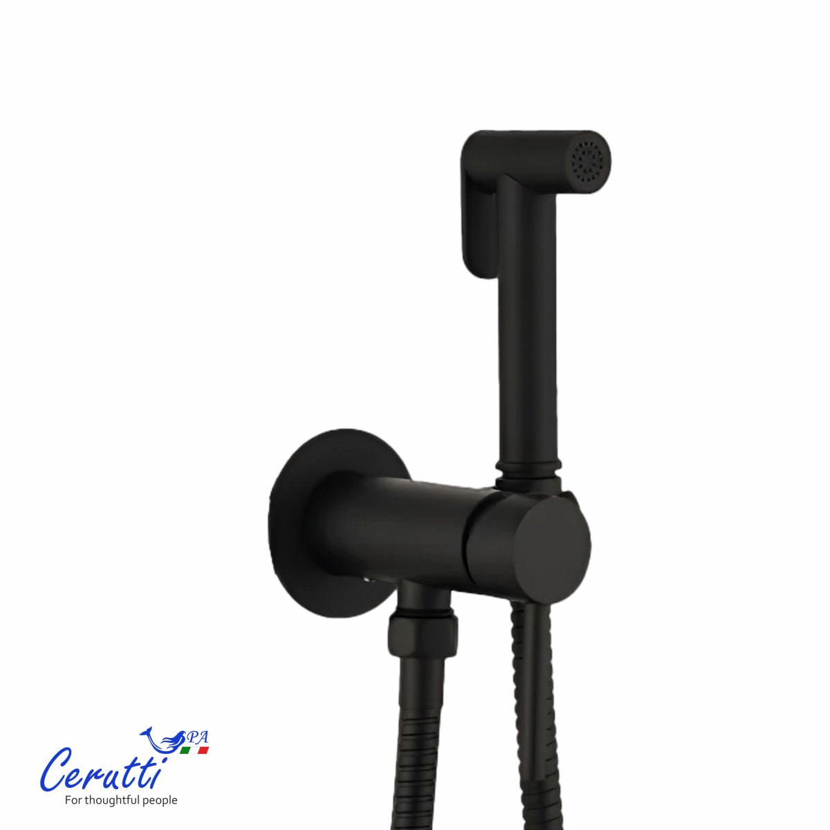 Гигиенический душ Ceruttispa БРАЙС SHB (BRAIES SHB) из латуни, черный, шланг 120 см