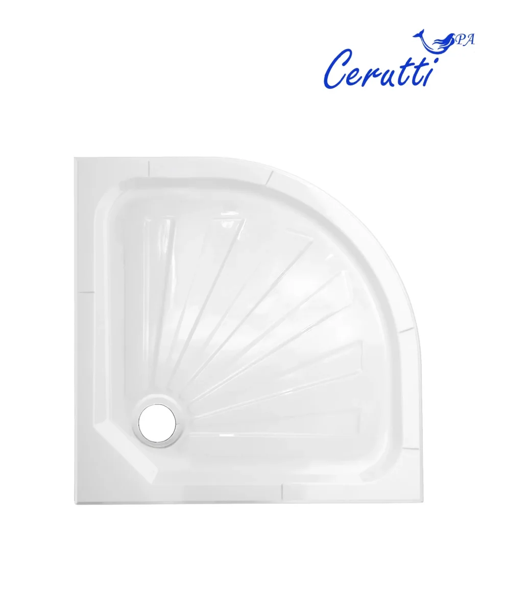Душевой поддон полукруглый CeruttiSPA R90 белый 90х90х12 см