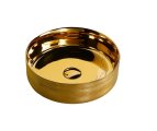Раковина накладная Ceruttispa CR7044AS золото, круглая, 36х36х12 см
