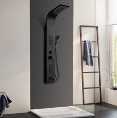 Душевая панель Ceruttispa VIRGINIA BK CT9989 с гидромассажем, цвет черный, 150х22 см