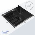Мойка кухонная GLORIA50B nano black (графит) из нержавеющей стали, 50х50х22 см