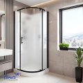 Душевая кабина Cerutti SPA КОРРА (KORRA) 90BF (90x90x205) угловая, без крыши, матовое стекло, черный профиль, 12018