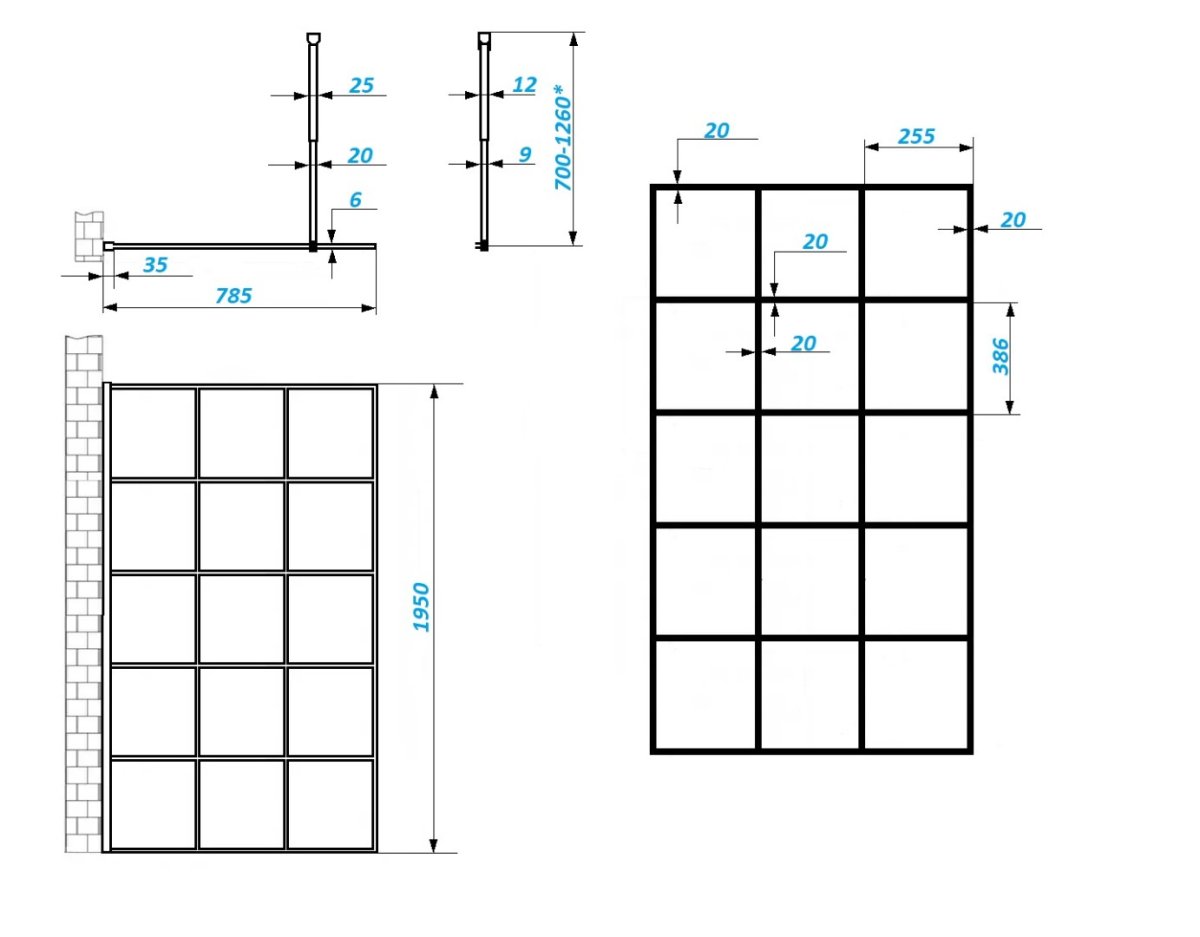 Душевое ограждение Cerutti SPA MUZA T80, 80х195 см, без поддона
