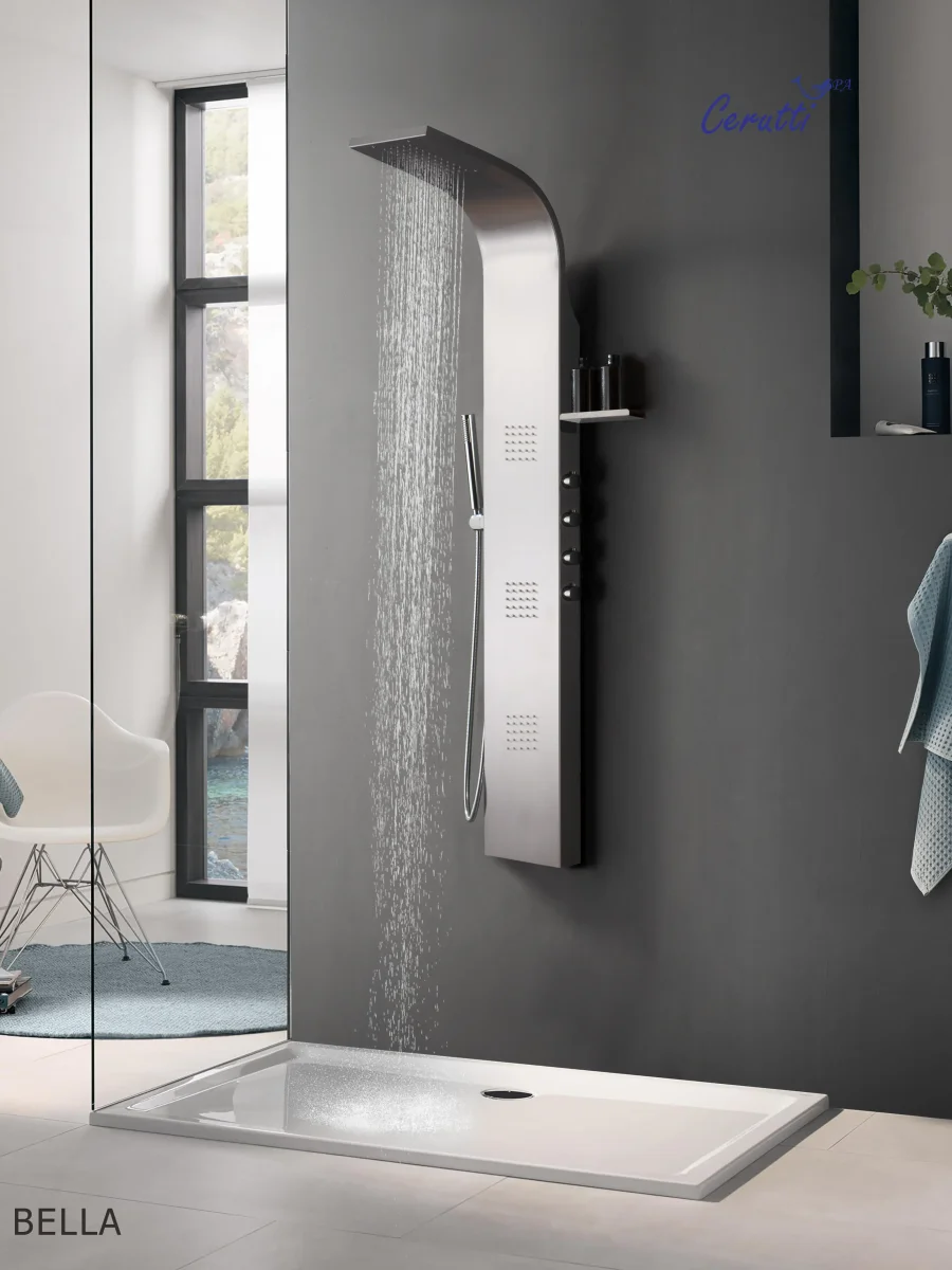 Душевая панель Cerutti SPA BELLA с гидромассажем, цвет хром, 150х22 см