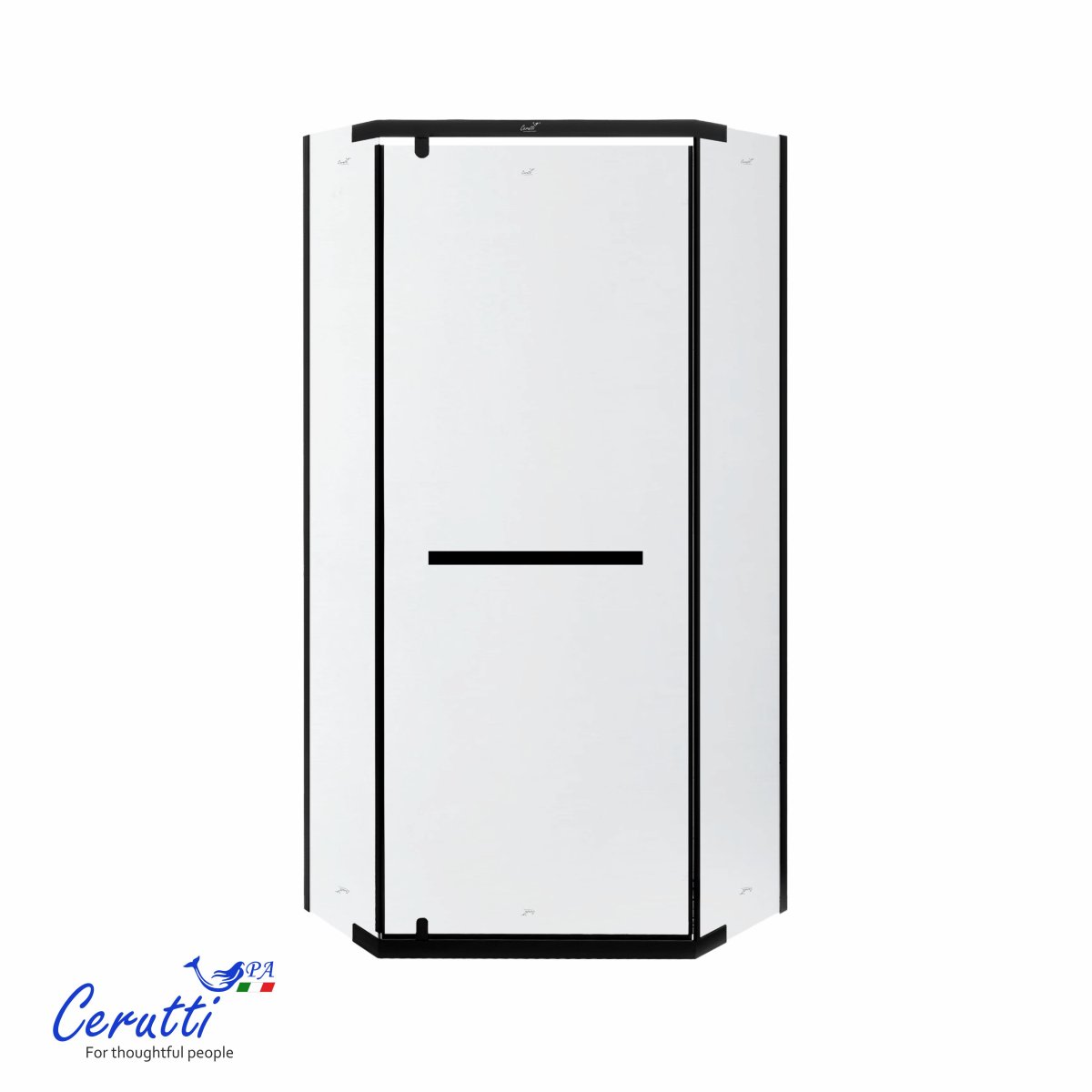 Душевое ограждение Ceruttispa ЧИКА (CHIKA) ZP91BF, 90x90 см, черный профиль, матовое стекло, без поддона, 12041