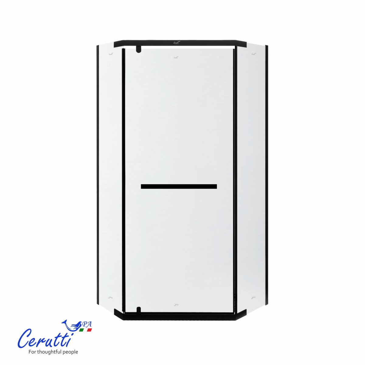 Душевое ограждение Ceruttispa ЧИКА (CHIKA) ZP101BF, 100x100 см, черный профиль, матовое стекло, без поддона, 12017