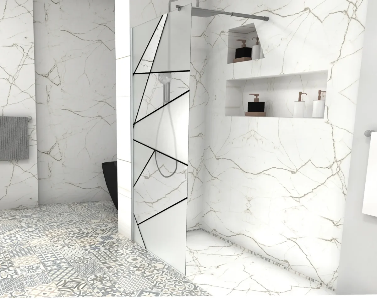 Душевое ограждение Ceruttispa PICK T90 (90x190), стекло 8 мм, матовое с прозрачным