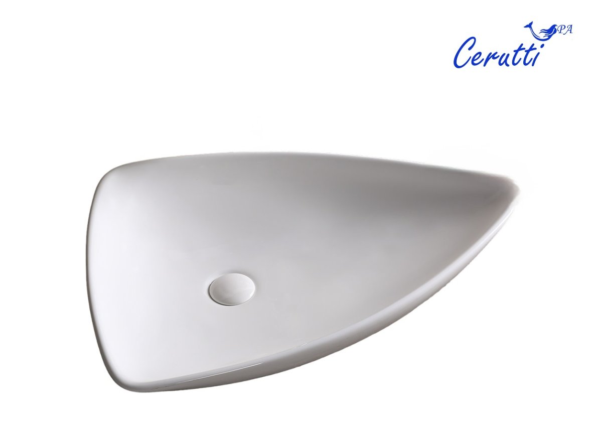 Раковина накладная Ceruttispa CR7014 асимметричная, белая, 69х47х13 см