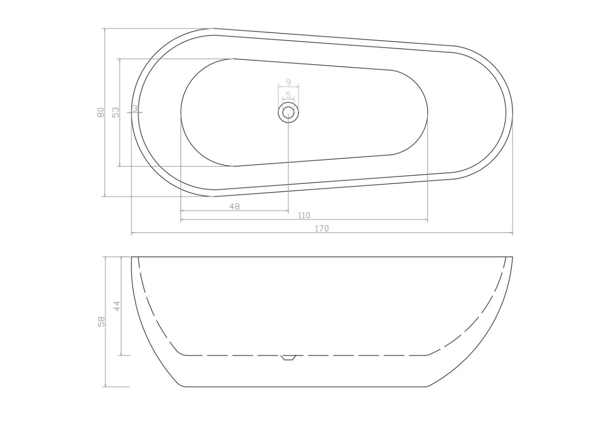 Отдельностоящая акриловая ванна Cerutti SPA MiMi CT9671 без гидромассажа