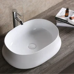 Раковина накладная Ceruttispa CR0060 овальная, глубокая, белая, 58х43х16 см