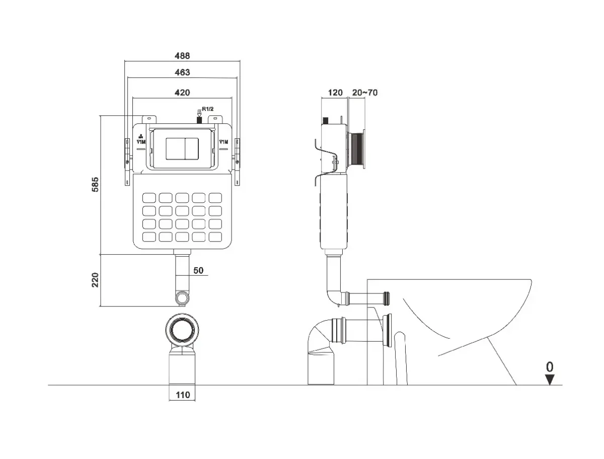 Инсталляция для приставных унитазов Ceruttispa CR333