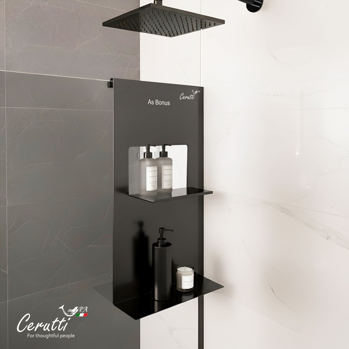 Полка навесная для ограждений Ceruttispa  АЛЕССА B (ALLESA B) черная